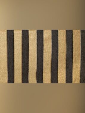 JCP Full Size Bed Skirt Striped Metallic Gold and Black Fabric